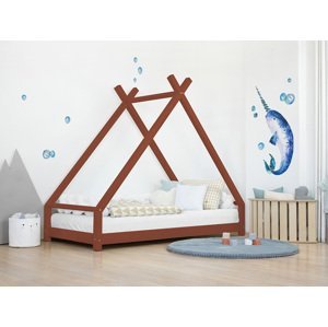 Benlemi Detská domčeková posteľ TAHUKA v tvare típí Zvoľte farbu: Tehlová, Rozmer: 120x180 cm