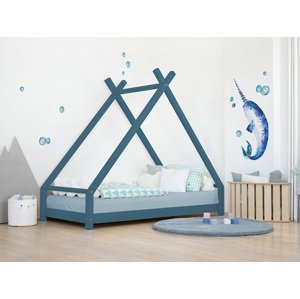 Benlemi Detská domčeková posteľ TAHUKA v tvare típí Zvoľte farbu: Petrolejová, Rozmer: 120x180 cm