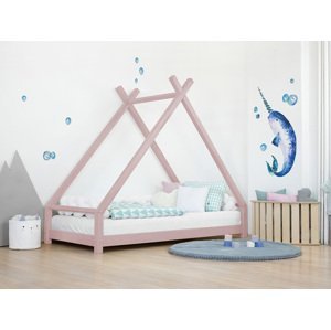 Benlemi Detská domčeková posteľ TAHUKA v tvare típí Zvoľte farbu: Pastelovo ružová, Rozmer: 120x180 cm