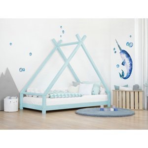 Benlemi Detská domčeková posteľ TAHUKA v tvare típí Zvoľte farbu: Svetlo modrá, Rozmer: 120x180 cm