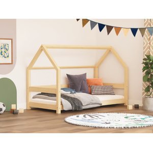 Benlemi Detská posteľ domček TERY so zábranou Zvoľte farbu: Tehlová, Zvoľte rozmer: 120x180 cm, Zvoľte zábranu: S otvoreným vstupom