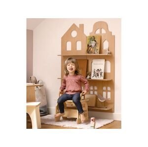Myminihome Závesné police do detskej izby v tvare domčeka Zvoľte farbu: Ružová, Varianta: Bez zarážky