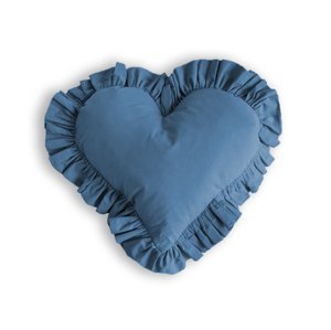 SenLove Bavlnený dekoračný vankúš s volánikmi SRDCE Zvoľte farbu: Modrá