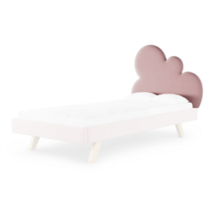MINKO Čalúnené čelo k posteli CLOUD v tvare mraku Zvoľte farbu: Ružová, Strana: Vľavo