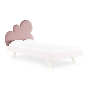 MINKO Čalúnené čelo k posteli CLOUD v tvare mraku Zvoľte farbu: Ružová, Strana: Vpravo