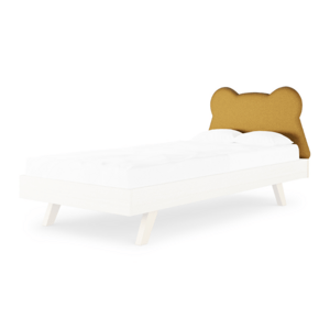 MINKO Čalúnené čelo k posteli TEDDY v tvare medvedíka Zvoľte farbu: Horčicová