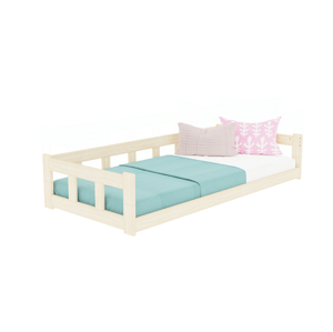 Benlemi Nízka jednolôžková posteľ FENCE 4v1 so zábranou Zvoľte farbu: Pastelovo ružová, Zvoľte rozmer: 120x200 cm, Zvoľte zábranu: S otvoreným vstupom