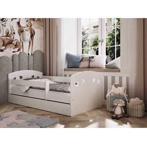 Benlemi Detská jednolôžková posteľ JULIA so zábranou Rozmer: 80x140 cm, Matrac: Bez matraca, Šuplík: Bez šuplíka