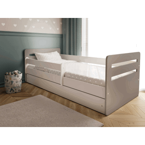 Benlemi Sivá jednolôžková posteľ TOMI do detskej izby Rozmer: 80x140 cm, Matrac: Penový matrac, Šuplík: Bez šuplíka