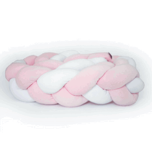 SenLove Zamatový mantinel pletený do vrkoča z 3 prameňov Zvoľte farbu: Ružovo-biela, Rozmer: 280 cm