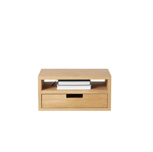 Benlemi Drevený závesný nočný stolík v scandi štýle HYLLE prírodný Kvalita dreva: 1. Dubový masív triedy A