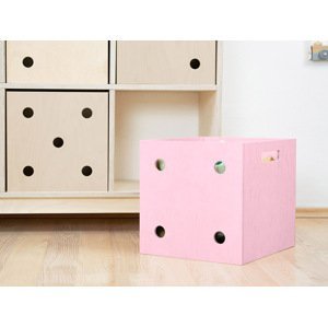 Benlemi Drevený úložný box DICE s číslami v štýle hracej kocky Zvoľte farbu: Ružová, Varianta: Štvorka