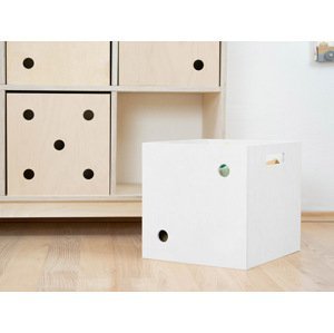 Benlemi Drevený úložný box DICE s číslami v štýle hracej kocky Zvoľte farbu: Biela, Varianta: Dvojka