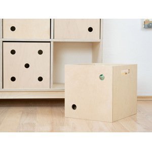 Benlemi Drevený úložný box DICE s číslami v štýle hracej kocky Zvoľte farbu: Transparentná vosková lazura matná, Varianta: Dvojka