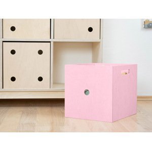 Benlemi Ružový drevený úložný box DICE s číslami v štýle hracej kocky - Jednotka
