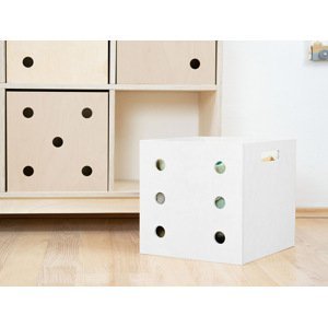 Benlemi Drevený úložný box DICE s číslami v štýle hracej kocky Zvoľte farbu: Biela, Varianta: Šestka