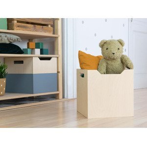 Benlemi Úložný drevený box BOKS so širokým výrezom Zvoľte farbu: Transparentná vosková lazura matná