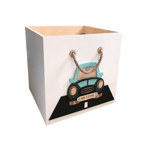 Makuto Art Drevený úložný box na kolieskach AUTO do detskej izby