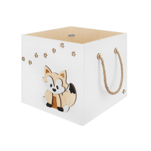 Makuto Art Drevený úložný box na kolieskach LÍŠKA do detskej izby