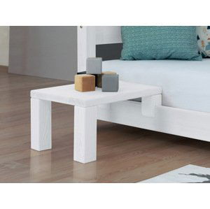 Benlemi Nočný stolík k latkovým posteliam NANOC Varianta: Bez prídavných nôh navyše, Zvoľte farbu hranolov: Biela, Zvoľte farbu plôch: Biela