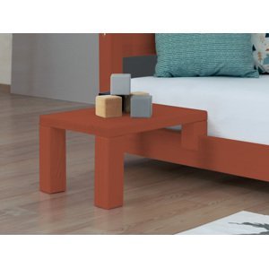 Benlemi Nočný stolík k latkovým posteliam NANOC Varianta: Bez prídavných nôh navyše, Zvoľte farbu hranolov: Tehlová, Zvoľte farbu plôch: Tehlová