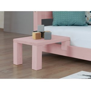 Benlemi Nočný stolík k latkovým posteliam NANOC Varianta: Bez prídavných nôh navyše, Zvoľte farbu hranolov: Pastelovo ružová, Zvoľte farbu plôch: Pas…