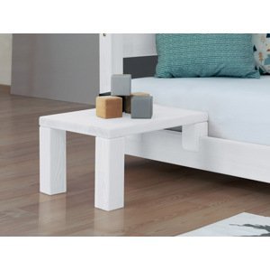Benlemi Nočný stolík k latkovým posteliam NANOC Varianta: Navyše prídavné nohy 10 cm, Zvoľte farbu hranolov: Biela, Zvoľte farbu plôch: Biela
