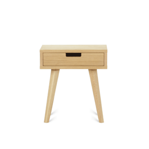 Benlemi Dizajnový nočný stolík so šuplíkom LUNA prírodný Kvalita dreva: 1. Dubový masív triedy A