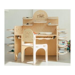 Myminihome Hrací stôl s úložným priestorom PLAY TIME + stolička Zvoľte farbu: Nelakovaná