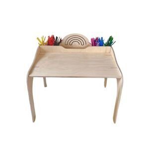 Myminihome Detský stolík RAINBOW s pastelkovníkmi Zvoľte farbu: Biela
