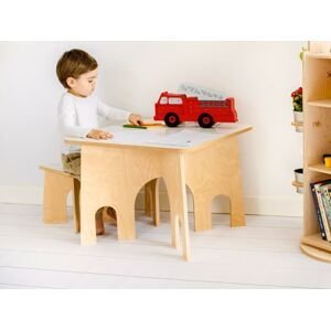 Myminihome Detský drevený stôl RONDO Zvoľte farbu: Béžová