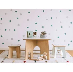 Myminihome Detský stôl RONDO + stolička bez operadla Zvoľte farbu: Béžová, Varianta: S jednou stoličkou