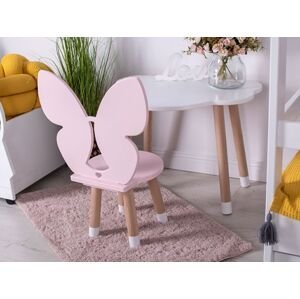 Manibox Detská drevená stolička MOTÝĽ + meno ZADARMO Zvoľte farbu: Ružová