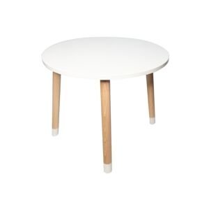 Manibox Okrúhly detský stôl z dreva + meno ZADARMO Zvoľte farbu: Biela