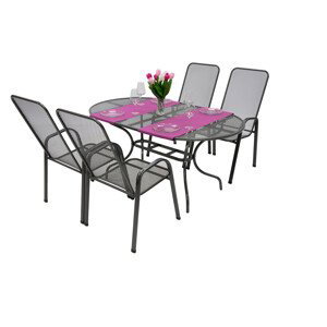 DEOKORK Záhradná kovová zostava OLIVIE 1+4 Stôl oválný 190x105 cm