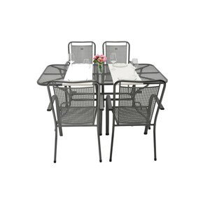 DEOKORK Záhradná kovová zostava SAVANA I. 1+4 Stôl obdĺžnikový 145x90 cm (CT0310)