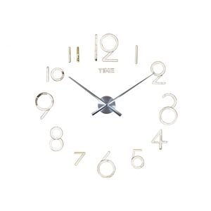 3D Nalepovacie hodiny DIY Clock Evevo 8280XL, Silver 90-130cm