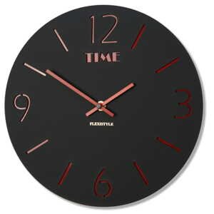 Nástenné hodiny Slim Flex z111b-1mat-3-x, 30 cm, čierne matné