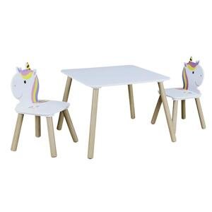 Detský stôl so stoličkami Lily Home deco factory HD6764, jednorožec