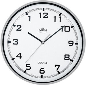 Dizajnové hodiny strieborné MPM E01.2478.70.A spätný chod