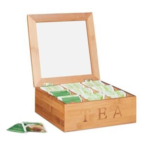 Bambusová čajová krabička s 9 priehradkami RD24614