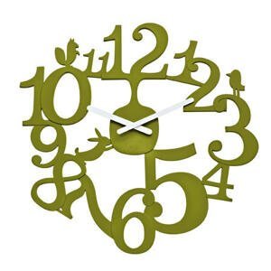 Nástenné hodiny PI:P Koziol olivová, 45cm