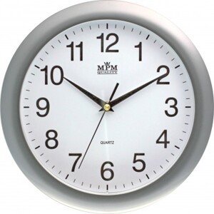 Nástenné hodiny MPM, 2452.70 strieborná, 28cm