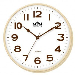 Nástenné hodiny MPM, 2976.51.AF - hnedá svetlá, 30cm