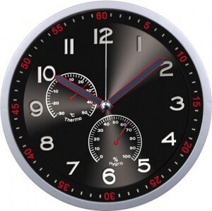 Nástenné hodiny MPM, 3085.7090 - strieborná/čierna, 30cm