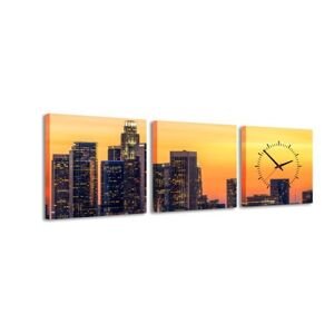 3 dielne obrazové hodiny, L. A. Sunset, 35x105cm