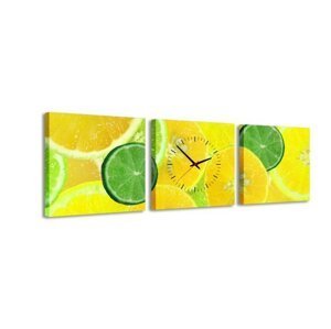 3 dielne obrazové hodiny, Citrus, 35x105cm
