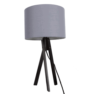 Stolná lampa, sivá/drevo čierne, LILA TYP 5 LS2002