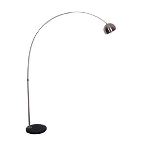 Oblúková  lampa, nehrdzavejúca oceľ/čierny mramor, CINDA TYP 15 F1034-S