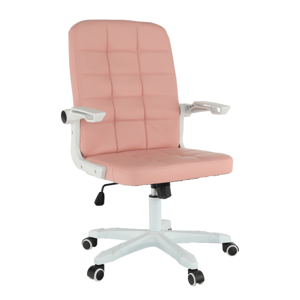Kancelárske kreslo, biela/ružová, ZARGO